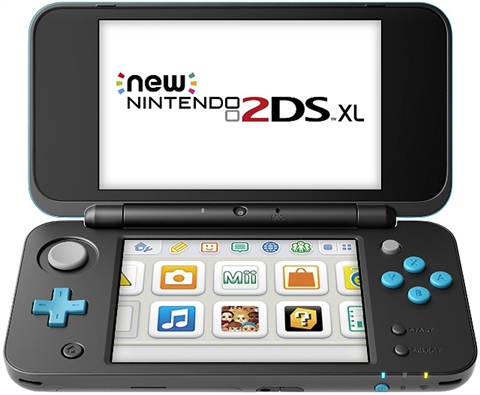 NEW 2DS XL Console, W/ AC Adapter, Black & Turquoise, Discounted